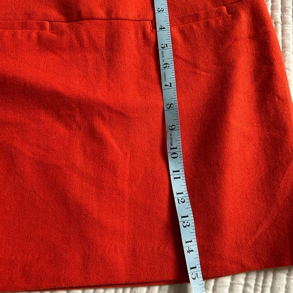 GAP Women’s Orange Wool Lined Zip Up Mini Skirt Size 4 - Picture 10 of 14